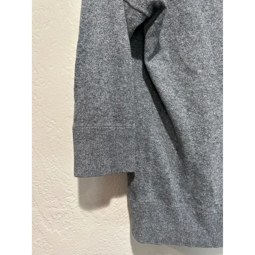 American‎ Eagle Gray Cotton Scoop Neck 3/4 Sleeve Knit Sweater Womens Medium